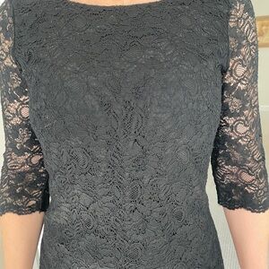 Banana Republic Black Lace Dress with Sleeves